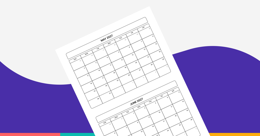 Printable May June Calendar 2027 Free
