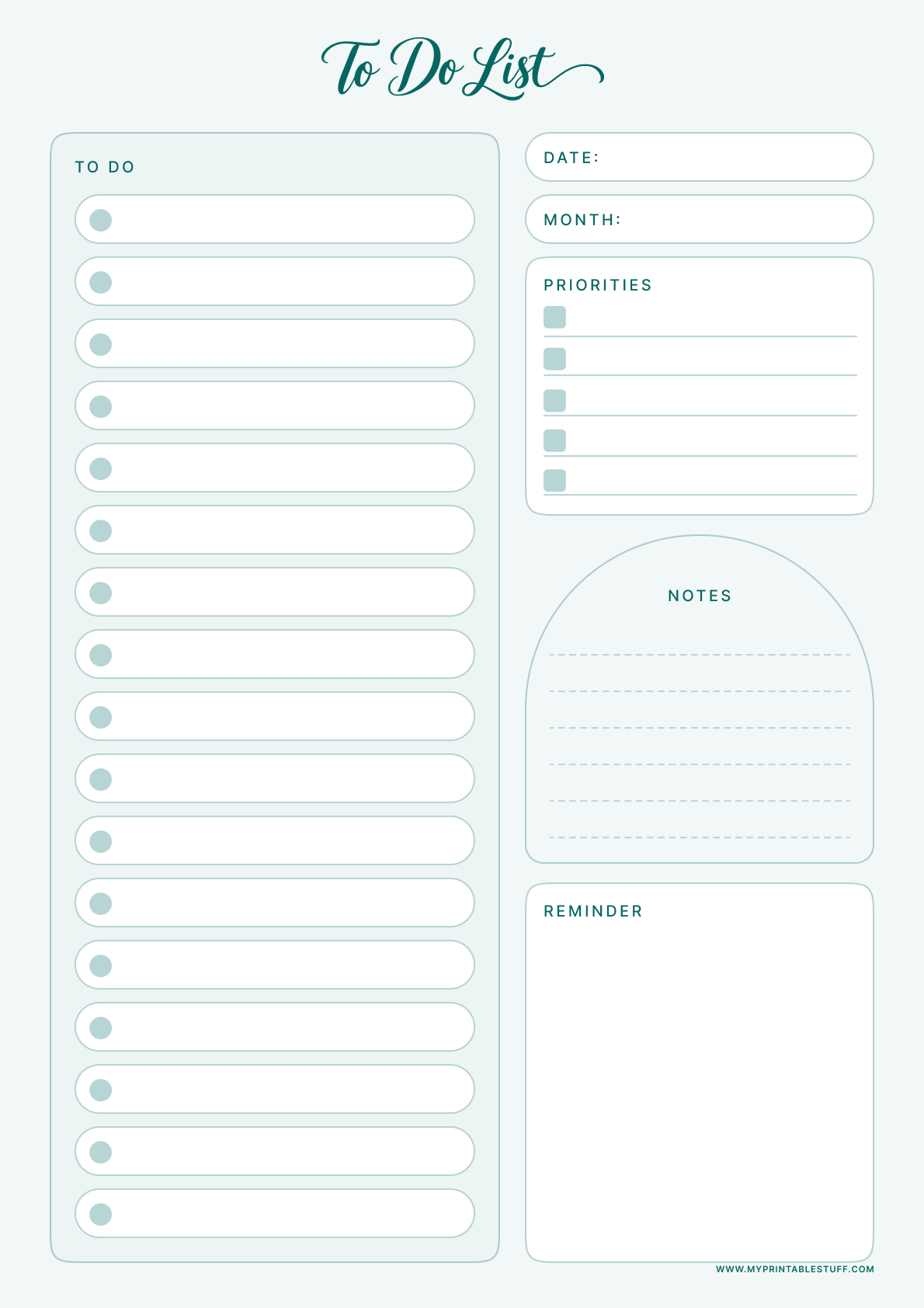 Printable Aesthetic To-Do List Template Por
