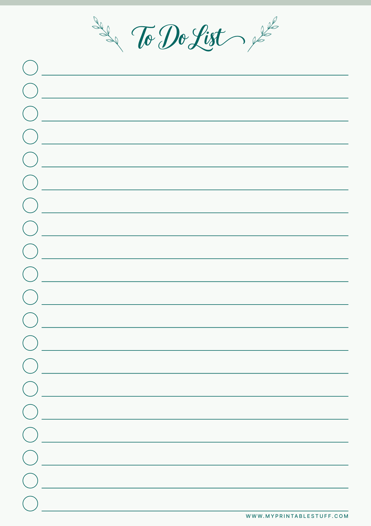 Printable Botanical Minimalist To-Do List Template Portrait