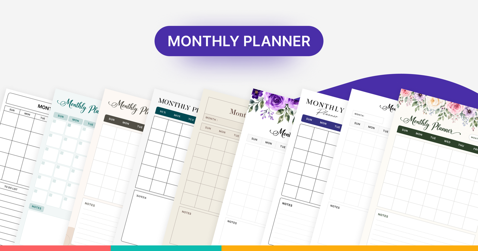 Free Printable Monthly Planner Templates (Modern, Aesthetic, PDF ...